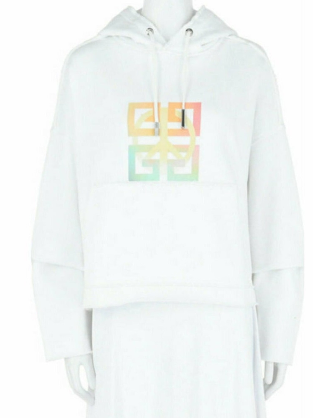 Givenchy White Hoodie with Pastel Ombre Logo